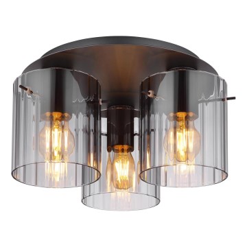Globo - Plafonnier 3xE27/40W/230V d. 37 cm gris