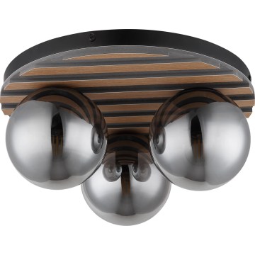 Globo - Plafonnier 3xE27/40W/230V Ø 39 cm brun/fumé
