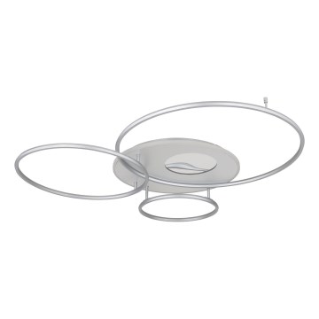 Globo – Plafonnier LED dimmable 70 W, 230 V, 2700–6500 K, Wi‑Fi Tuya, chrome mat + télécommande