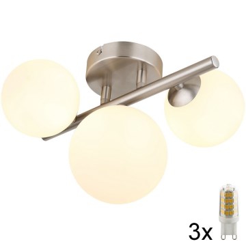 Globo - Plafonnier LED RIHA 3xG9/3,5W/230V chrome mat