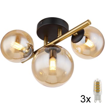 Globo - Plafonnier LED RIHA 3xG9/3,5W/230V laiton