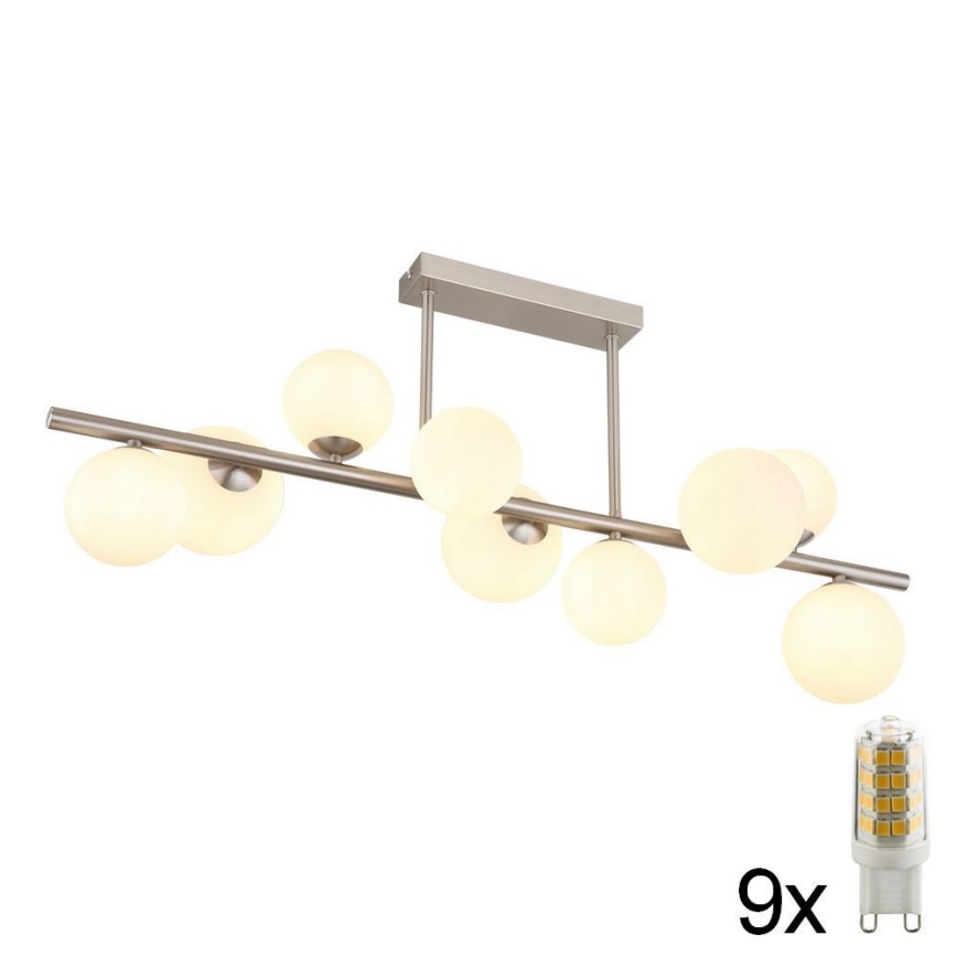 Globo - Suspension-barre LED 9xG9/3W/230V chrome mat