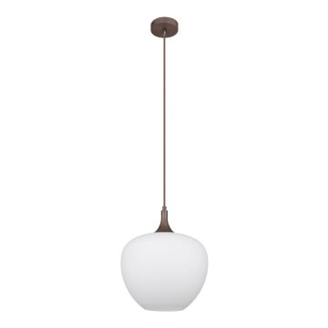 Globo - Suspension filaire 1xE27/60W/230V d. 29 cm blanc/marron