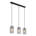 Globo - Suspension filaire 3xE14/25W/230V noir