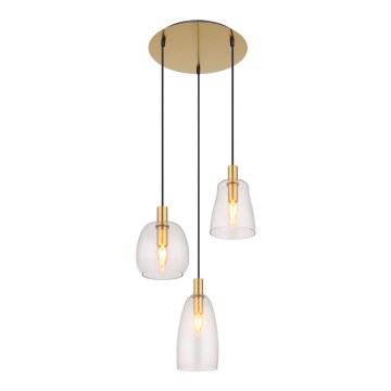 Globo - Suspension filaire 3xE14/40W/230V d. 43 cm laiton