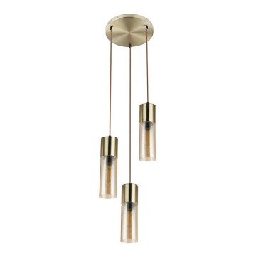 Globo - Suspension filaire 3xE27/25W/230V d. 30 cm laiton