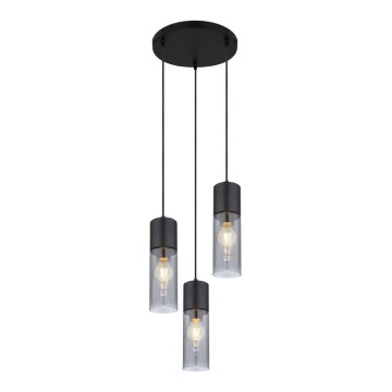 Globo - Suspension filaire 3xE27/25W/230V d. 30 cm noir