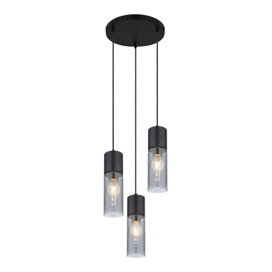 Globo - Suspension filaire 3xE27/25W/230V d. 30 cm noir