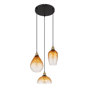 Globo - Suspension filaire 3xE27/60W/230V d. 46 cm orange