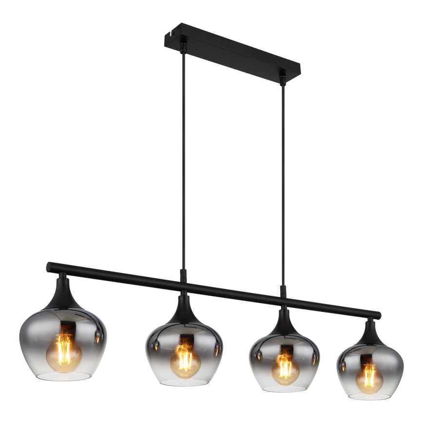 Globo - Suspension filaire 4xE27/40W/230V noir