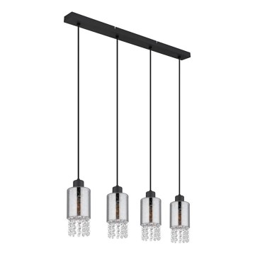 Globo - Suspension filaire 4xE27/40W/230V noir