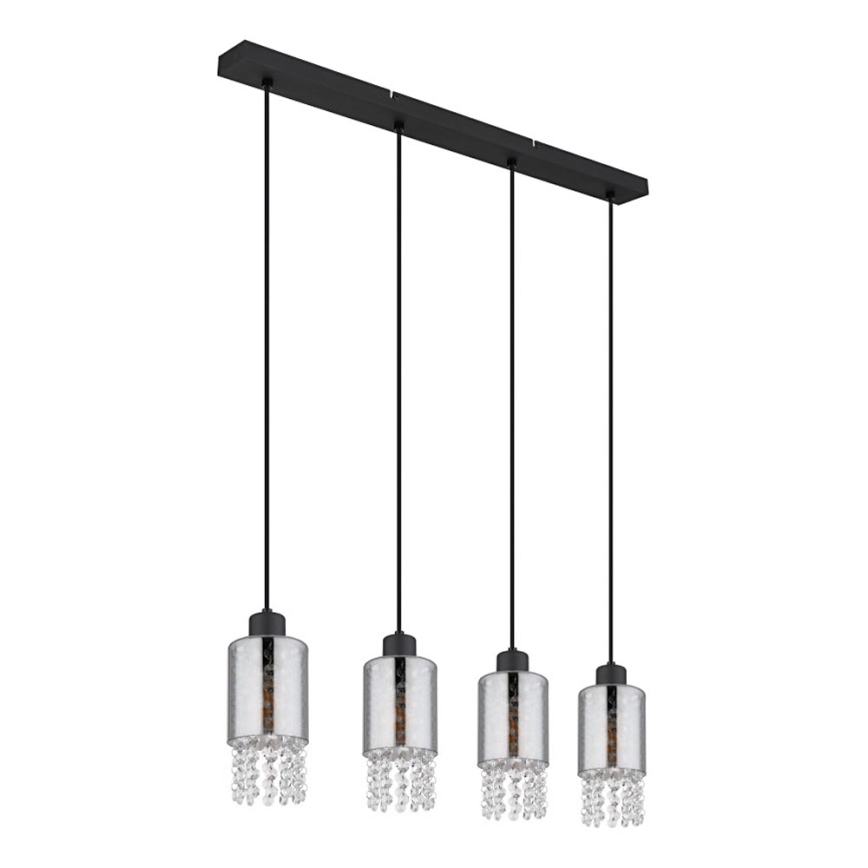 Globo - Suspension filaire 4xE27/40W/230V noir