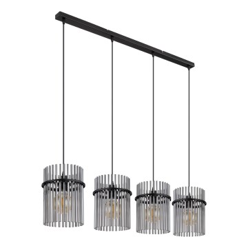 Globo - Suspension filaire 4xE27/60W/230V noir