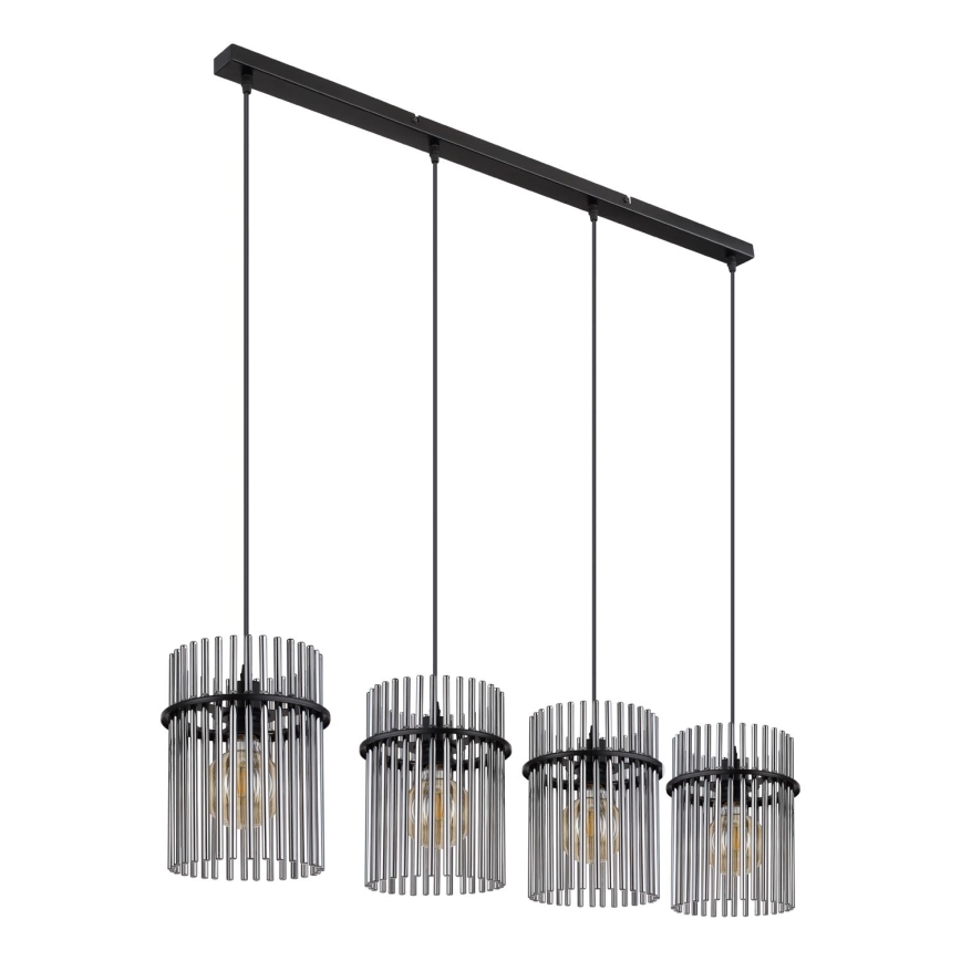 Globo - Suspension filaire 4xE27/60W/230V noir