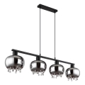 Globo - Suspension filaire 4xE27/9W/230V noir