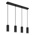 Globo - Suspension filaire 4xGU10/25W/230V noir