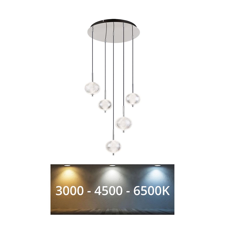 Globo - Suspension filaire 5xLED/6,6W/230V 3000/4500/6500K