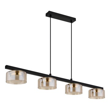 Globo - Suspension filaire LED 4xGX53/6W/230V fumé/marron