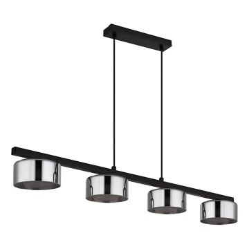 Globo - Suspension filaire LED 4xGX53/6W/230V fumé/noir
