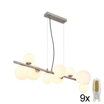 Globo - Suspension filaire LED 9xG9/3W/230V chrome mat
