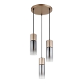 Globo - Suspension sur câble 3xE27/25W/230V bronze Ø 30 cm