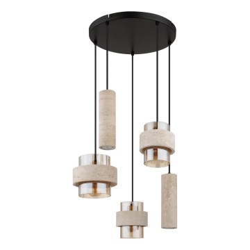 Globo - Suspension sur câble 3xE27/40W/230V + 2xGU10/10W travertin