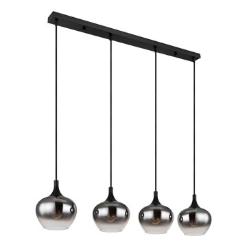 Globo - Suspension sur câble 4xE27/40W/230V noire