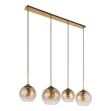 Globo - Suspension sur câble 4xE27/60W/230V en laiton