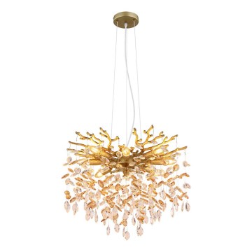 Globo - Suspension sur câble 8xE14/40W/230V dorée