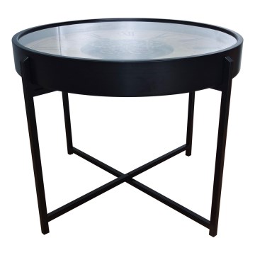 Globo - Table basse avec horloge Ø 71,5 cm, noire