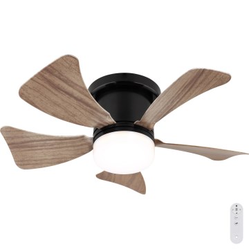 Globo - Ventilateur de plafond à intensité variable LED/10W/230V 3000-6500K marron + télécommande