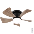 Globo - Ventilateur de plafond dimmable LED/10W/230V 3000-6500K marron + télécommande