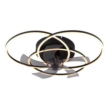 Globo - Ventilateur de plafond LED dimmable 40W/230V (3000–6500K), noir + télécommande