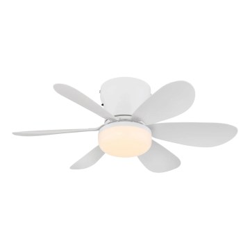 Globo - Ventilateur de plafond LED dimmable, 5 W, 230 V, 2700–6500 K, blanc, avec télécommande