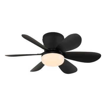 Globo - Ventilateur de plafond LED dimmable LED/5W/230V 2700-6500K noir + télécommande