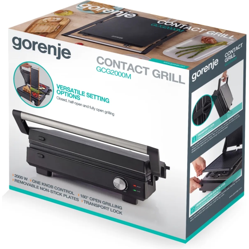 GORENJE GCG2000M - Gril de contact 1800 W / 230 V noir