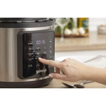 GORENJE GMC6SBK - Multicuiseur électrique multifonction 6 l 8 en 1 1000W/230V inox