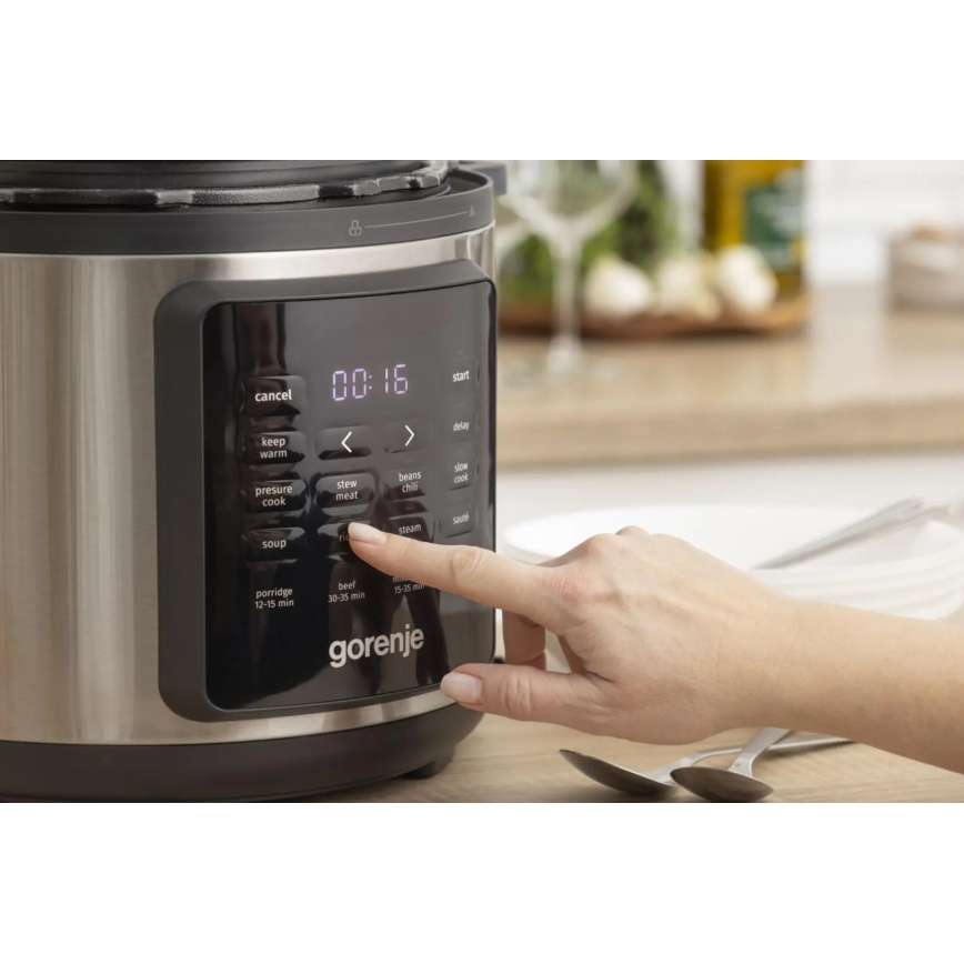 GORENJE GMC6SBK - Multicuiseur électrique multifonction 6 l 8 en 1 1000W/230V inox