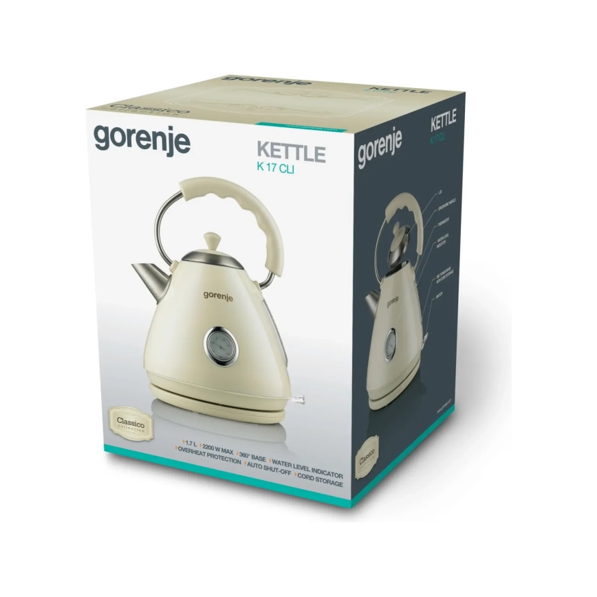 GORENJE K17CLI - Bouilloire électrique 1,7 l 2200W/230V beige