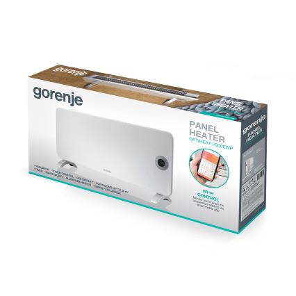 GORENJE OPTIHEAT 2000EWP - Chauffage d'appoint/convecteur électrique intelligent 2000W IP44 Wi-Fi blanc