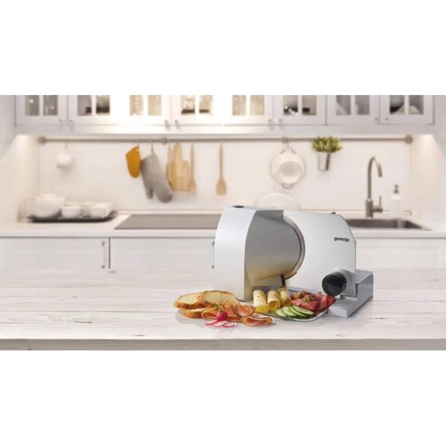 GORENJE R708A - Trancheuse électrique 100 W/230 V en acier inoxydable