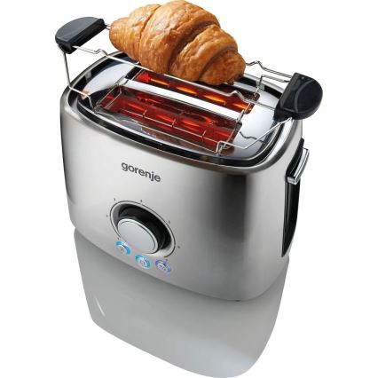 GORENJE T1000E - Grille-pain à deux fentes avec réchauffe-pain 1000W/230V, inox