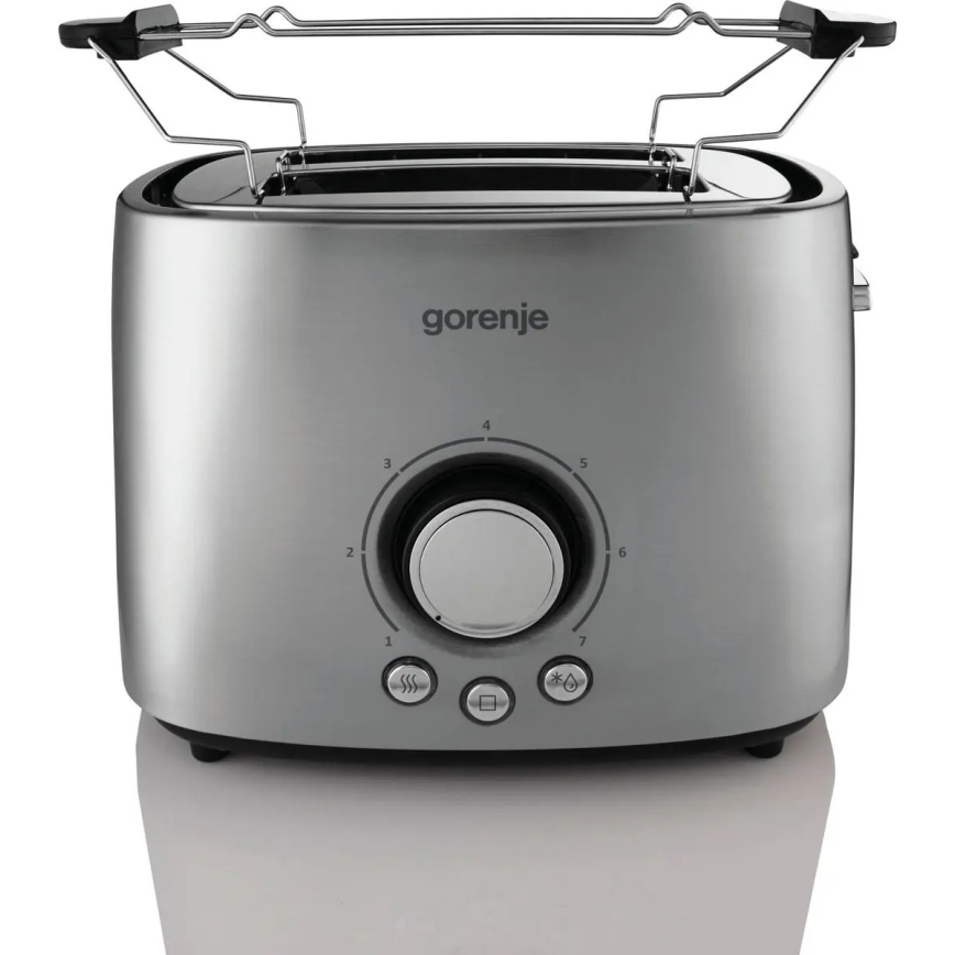 GORENJE T1000E - Grille-pain à deux fentes avec réchauffe-pain 1000W/230V, inox