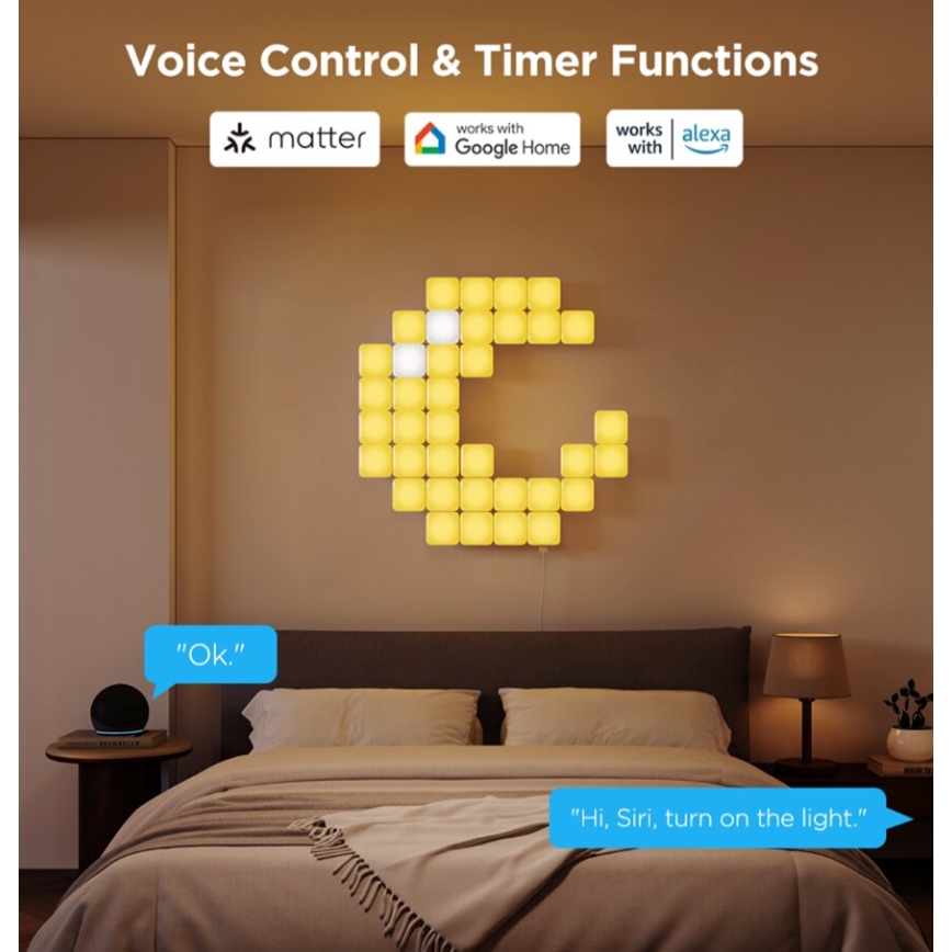 Govee - 10x Mini panneau RGBIC connecté Wi-Fi
