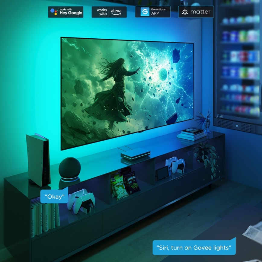 Govee - AI Sync Box 2 pour Smart TV — rétroéclairage RGBICW immersif 55-65 Wi-Fi