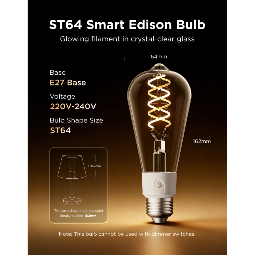 Govee - Lot de 2 ampoules LED RGBWW dimmables Smart MATTER ST64 E27/5W/230V 2700-6500K Wi-Fi