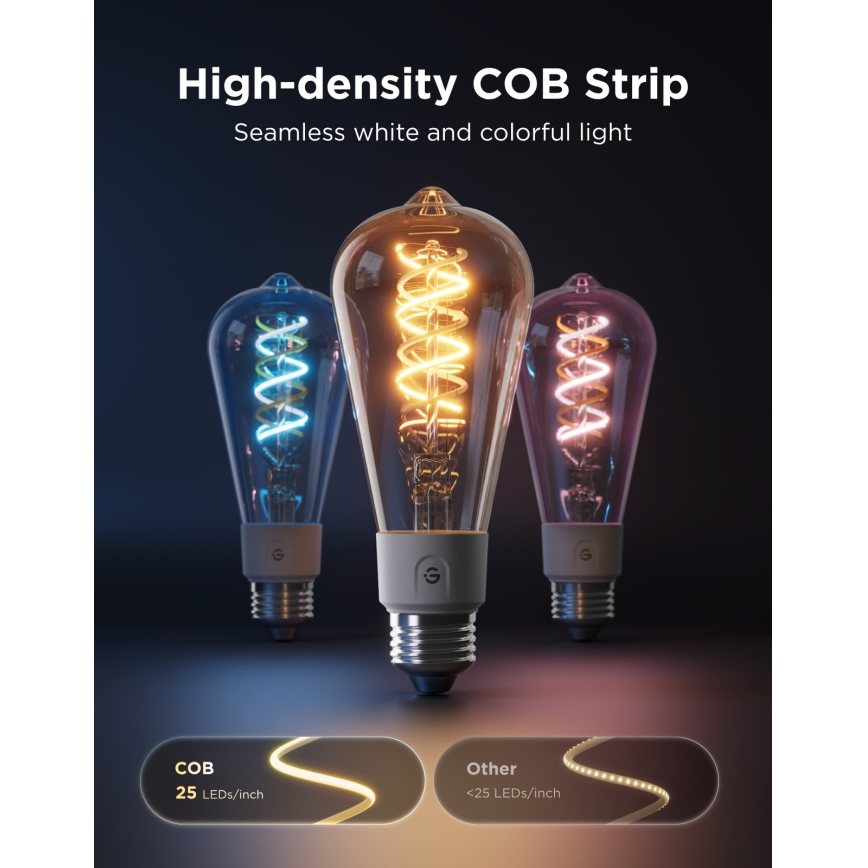 Govee - Lot de 2 ampoules LED RGBWW dimmables Smart MATTER ST64 E27/5W/230V 2700-6500K Wi-Fi