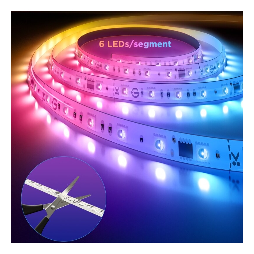 Govee - Extension de ruban  LED RGBWWIC à intensité variable Strip Light 2 Pro 1m Wi-Fi Matter