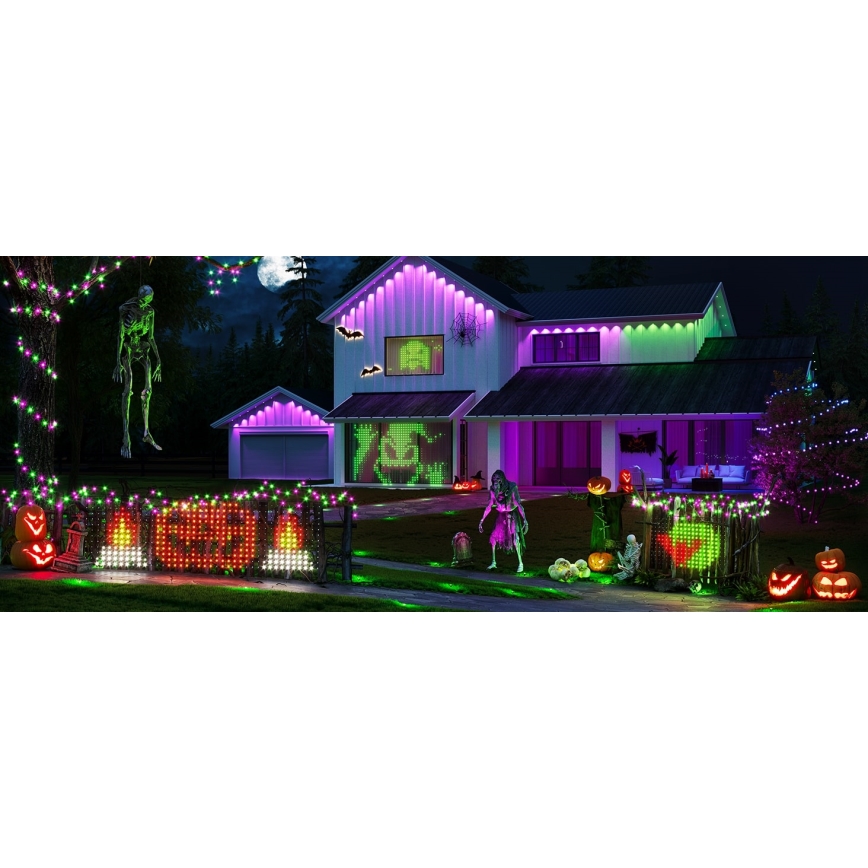 Govee - Filet lumineux LED RGBIC d'extérieur 143 × 85 cm, Wi‑Fi et compatible Matter, IP65