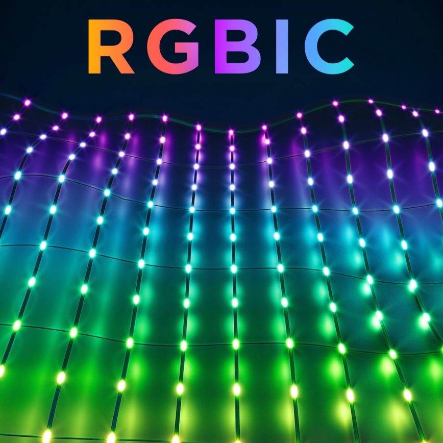 Govee - Filet lumineux LED RGBIC d'extérieur 143 × 85 cm, Wi‑Fi et compatible Matter, IP65